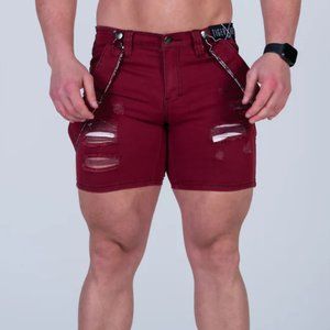 TIGER X HORSE Men's Denim ROMEY Double Strap Shorts